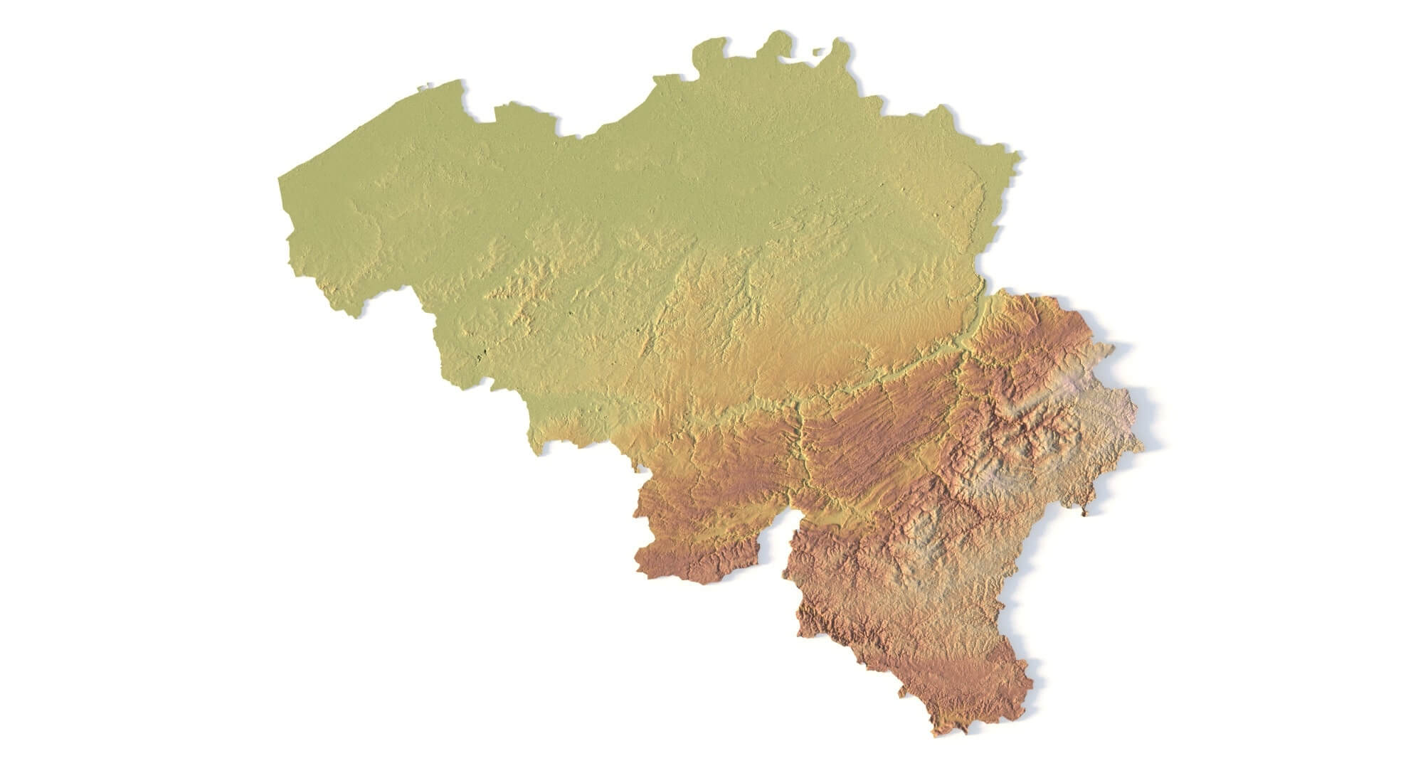 Belgium Terrain for CNC, Printing and Design - 3D Print Model by Shustrik