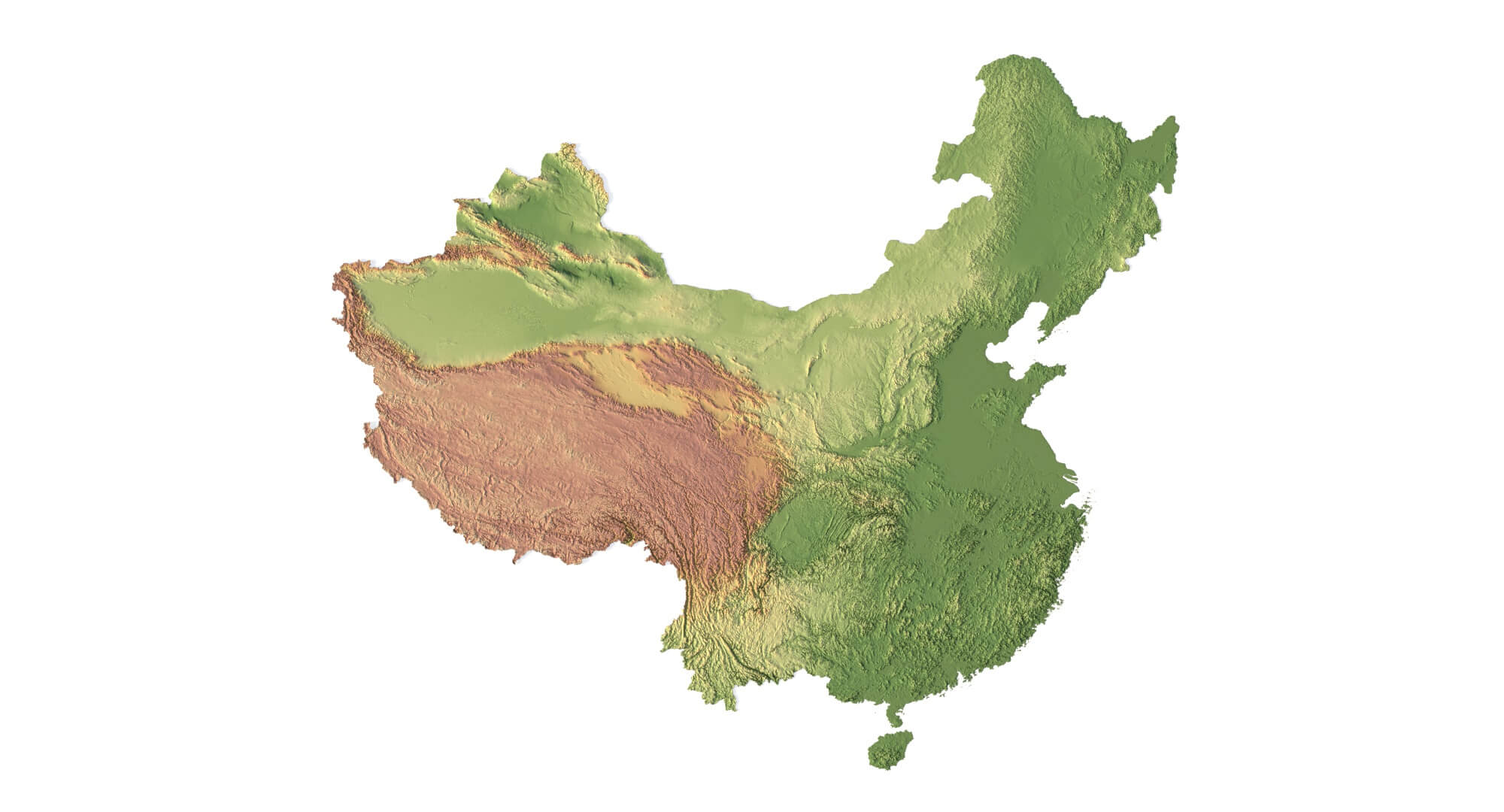 China Terrain 3D Map by Shustrik