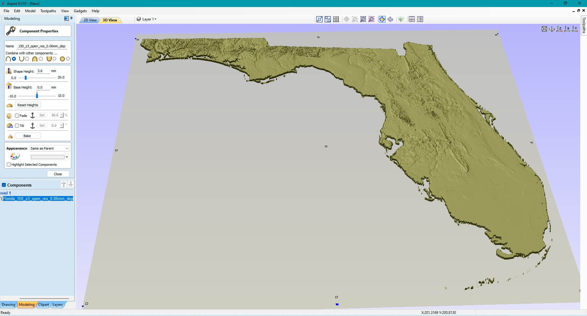 Florida Topographic Map Stl Model - Florida Topographic Map Stl Model 07 