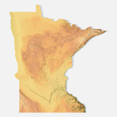 Minnesota Topographic Map Stl Model by Shustrik