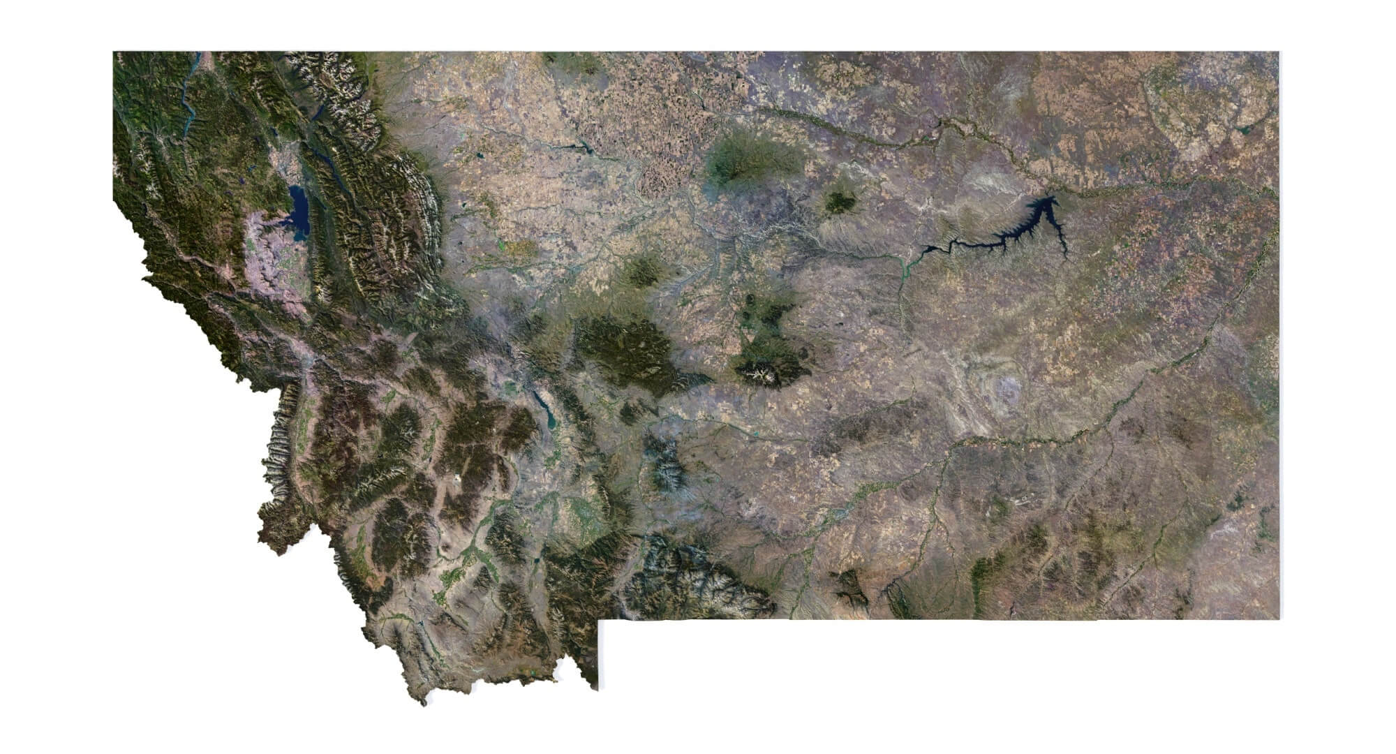 Montana State Terrain 3D Map by Shustrik