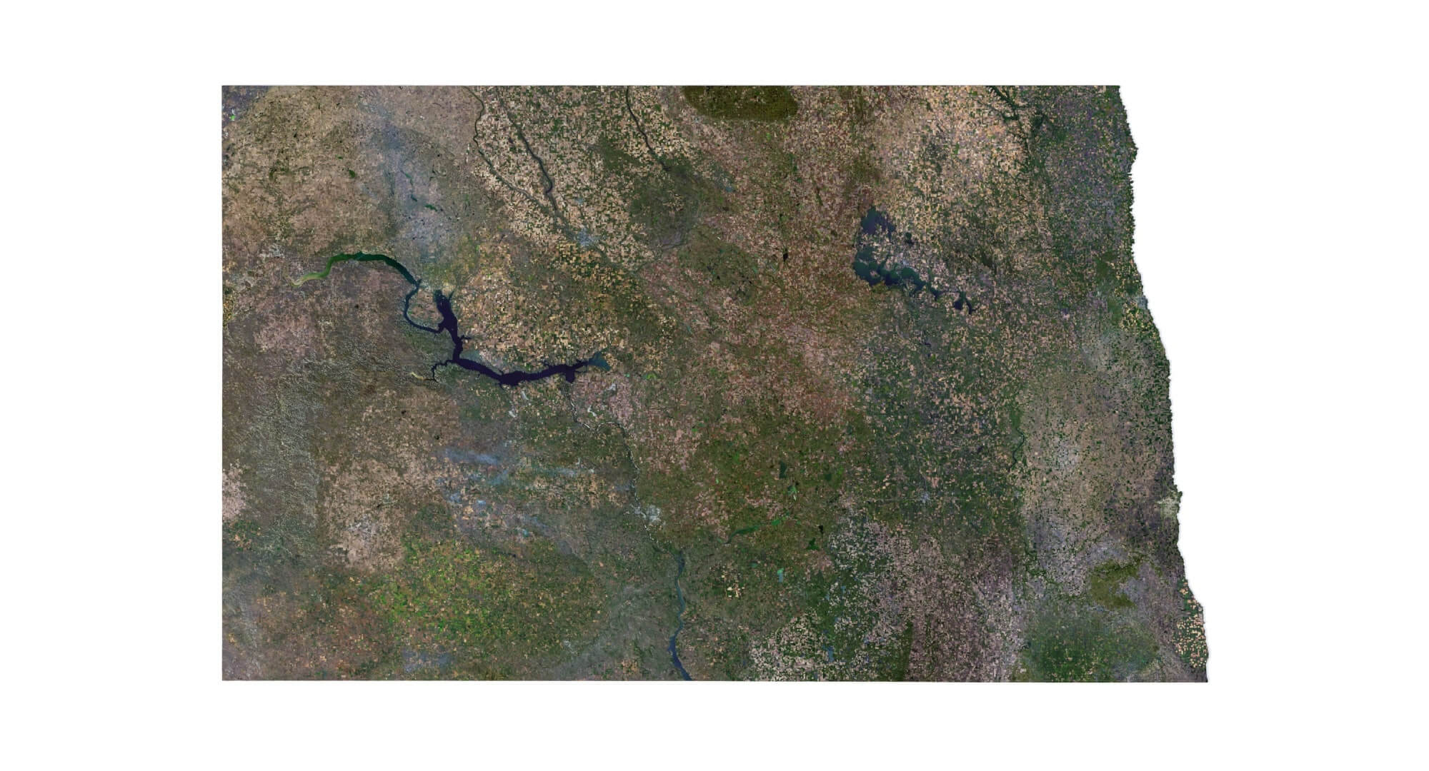 North Dakota State Terrain 3D Map By Shustrik North Dakota State Terrain 3d Map 01 