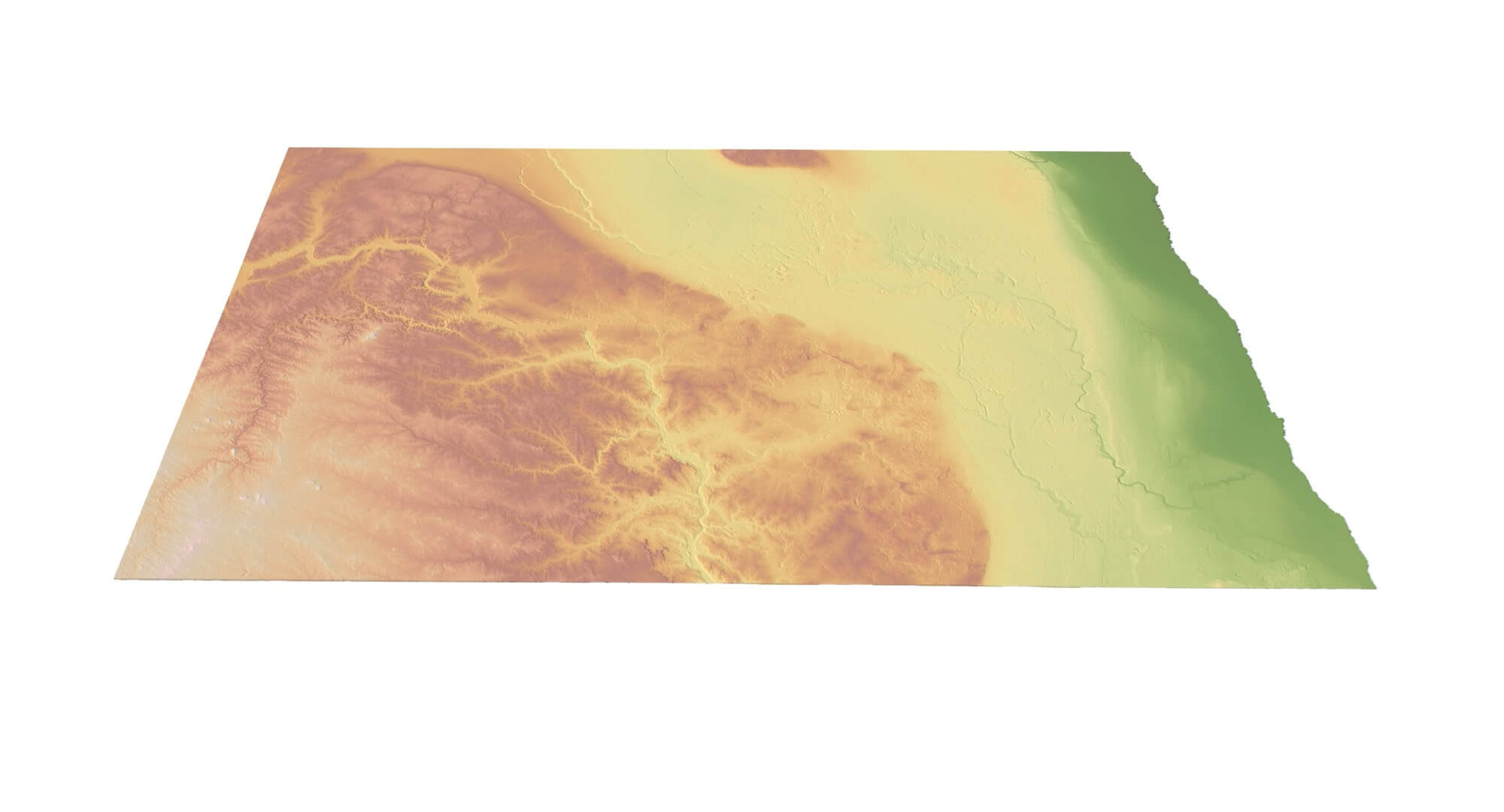 North Dakota State Terrain 3D Map By Shustrik North Dakota State Terrain 3d Map 09 