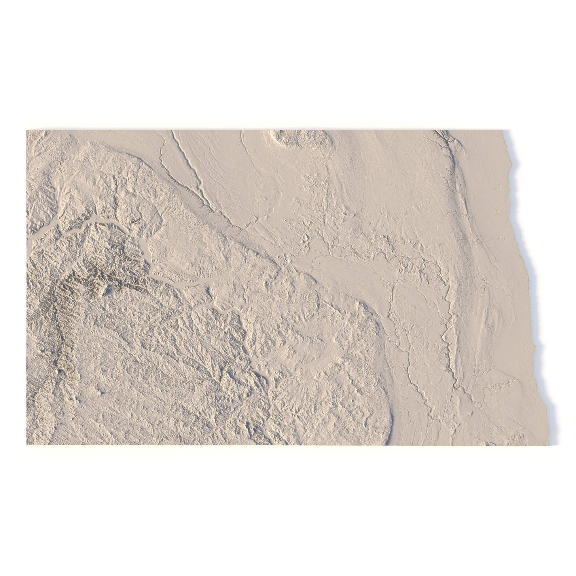 North Dakota Topographic Map Stl Model by Shustrik