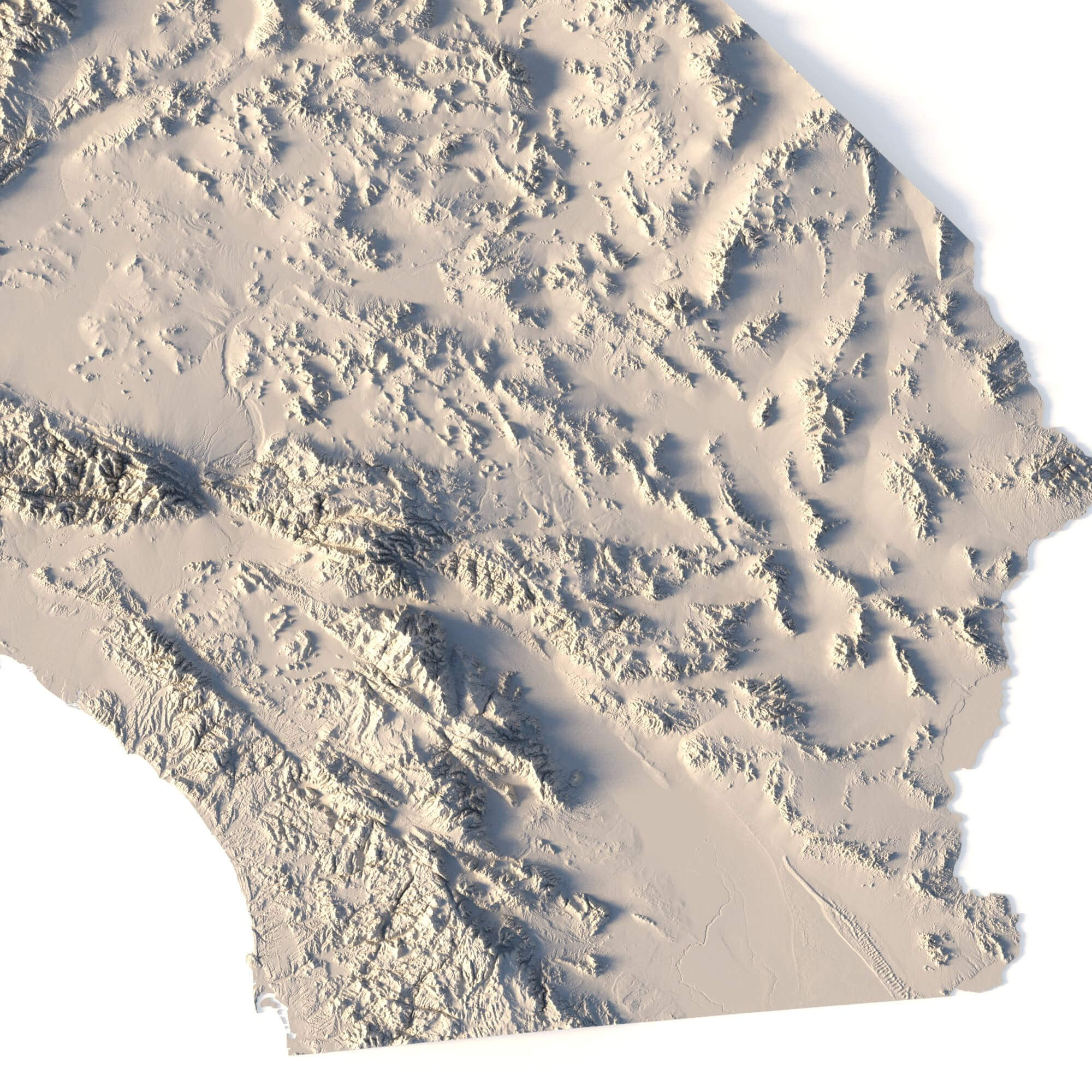 Topographic California Map Stl Model by Shustrik