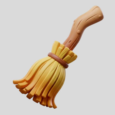 Unity Broom Stylized Wooden Broom 3D Model by sidhm