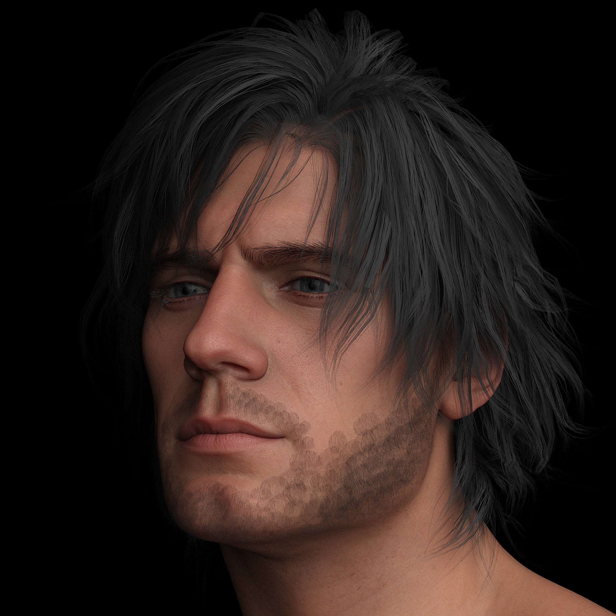 Clive Rosfield Hairs & Beard for G8, 8.1 & 9 Male