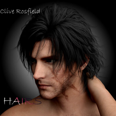 Clive Rosfield Hairs &amp Beard for G8 8.1 &amp 9 Male