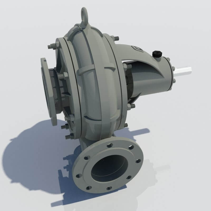 Large Horizontal Industrial Centrifugal Pump (280mm/M20) 3D Model by Siio