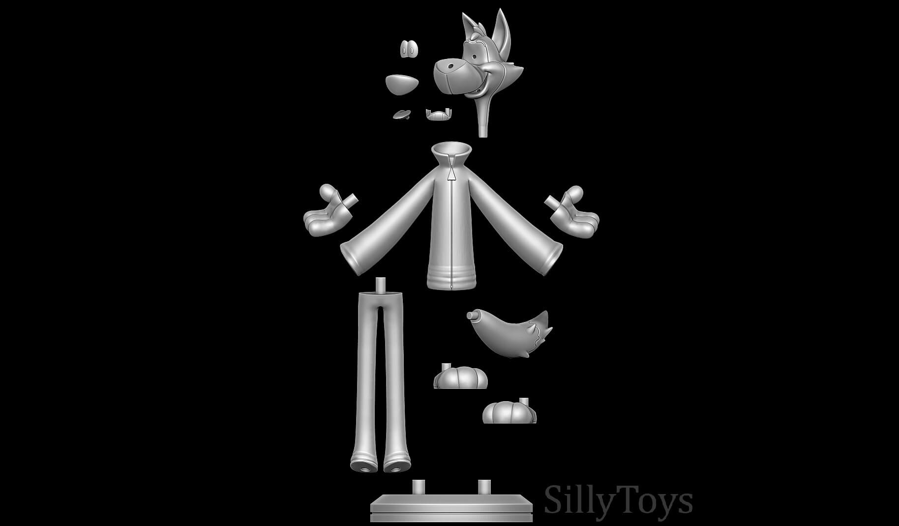 Chip The Wolf Cookie Crisp 3D Print Model by SillyToys