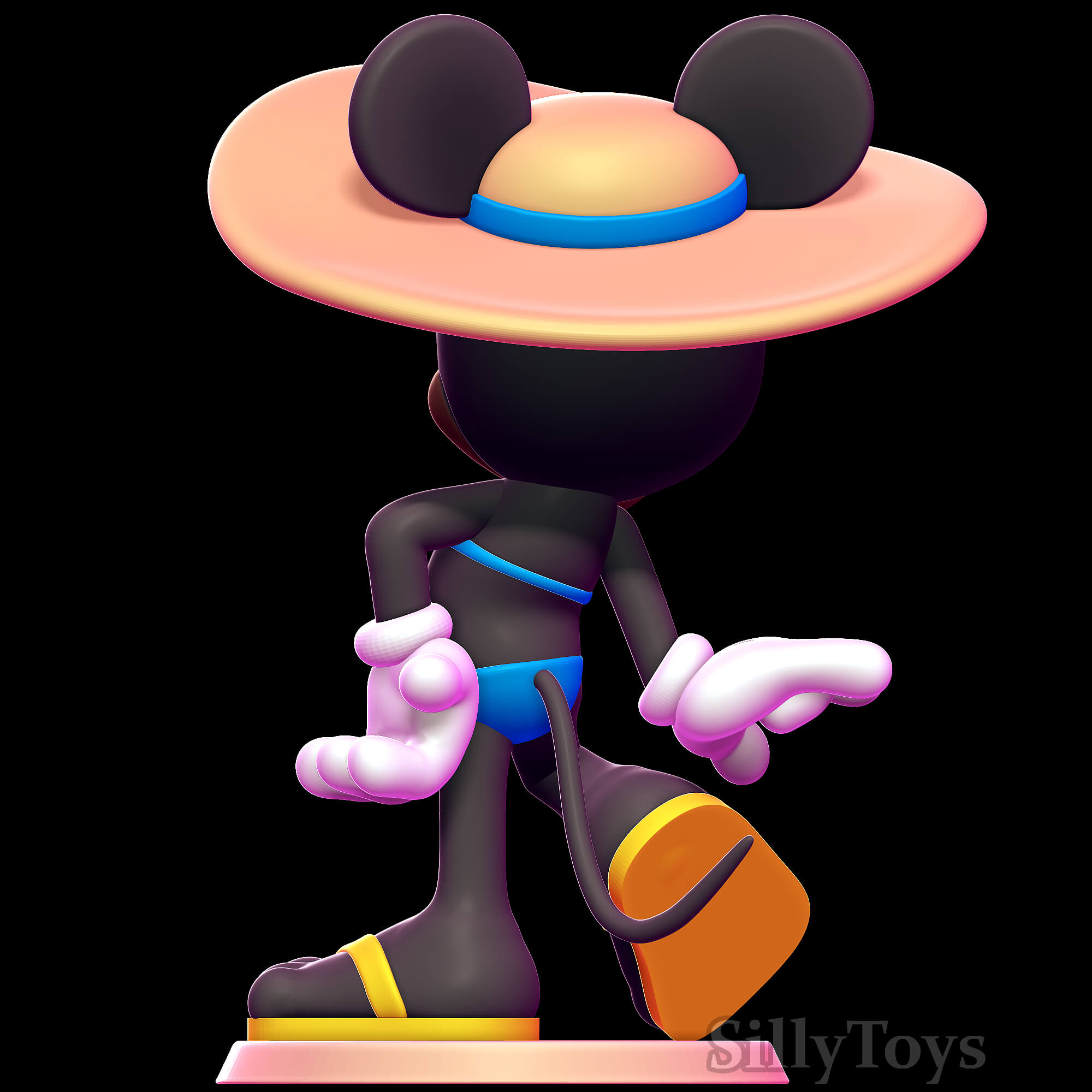 Minnie Mouse With Blue Bikini - 3D Model by SillyToys