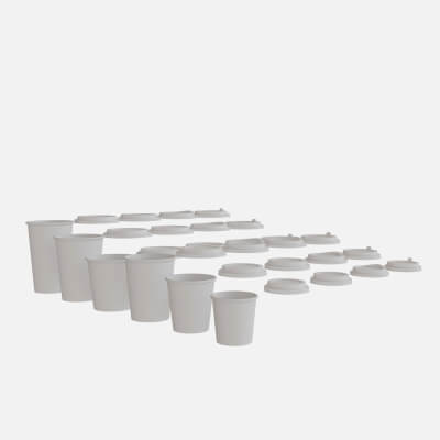 Collection of Paper Cups 6 Sizes