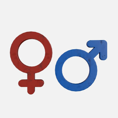 Genders Symbols Stained Plastic