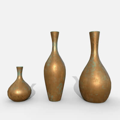 Vases Asset Bronze Oxidized