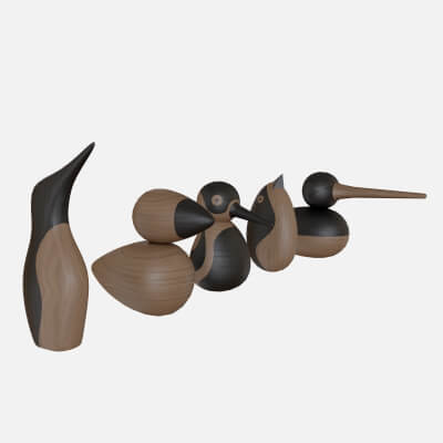 Wood Birds Collection 5 Items