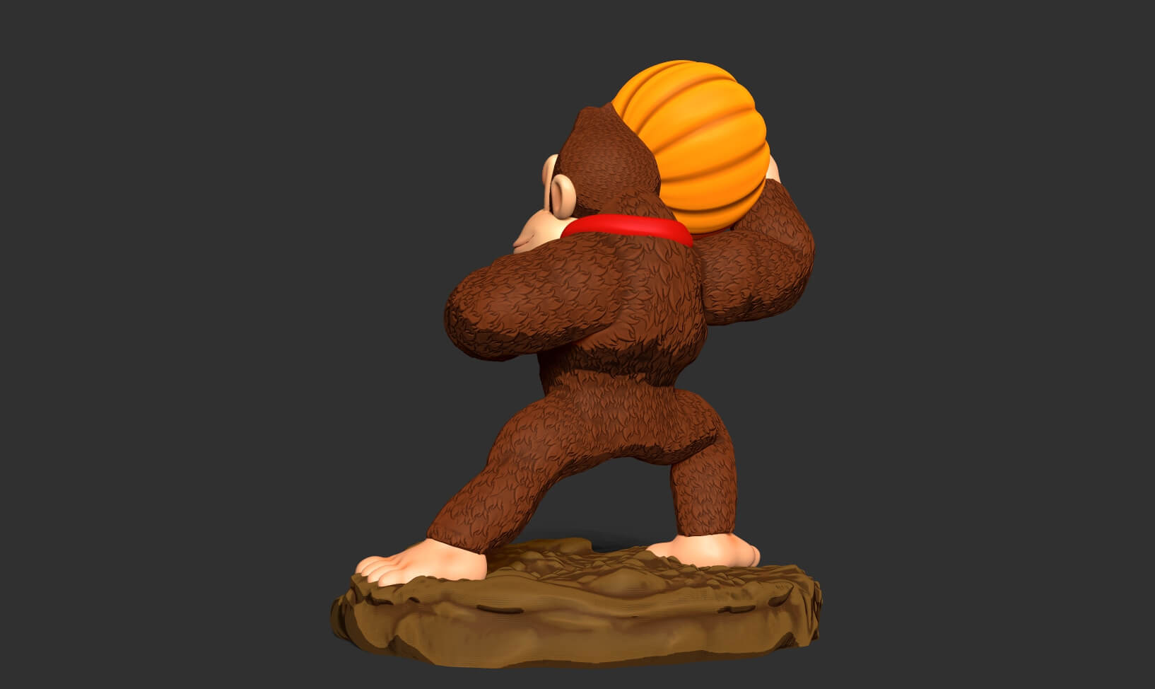 Donkey Kong Hugs a Pumpkin - 3D Model by Sinh Nguyen