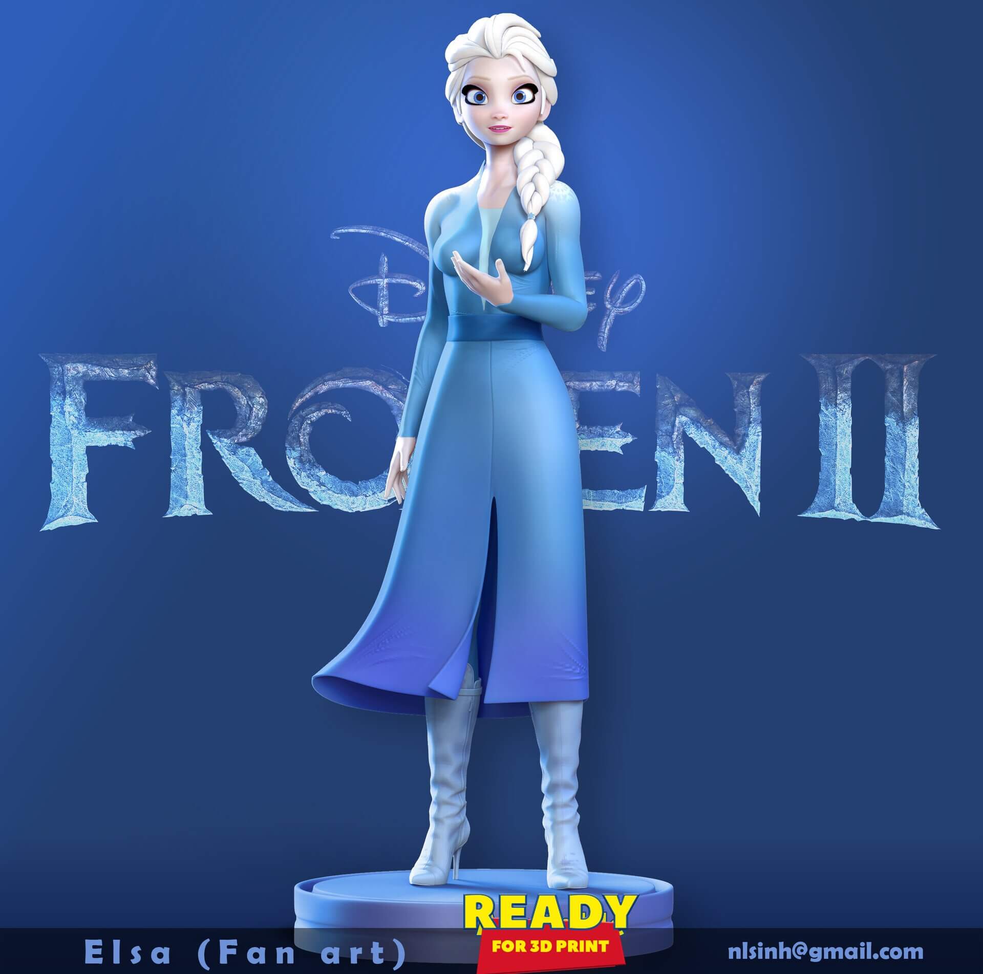 Elsa From Frozen 2 3D Model by Sinh Nguyen