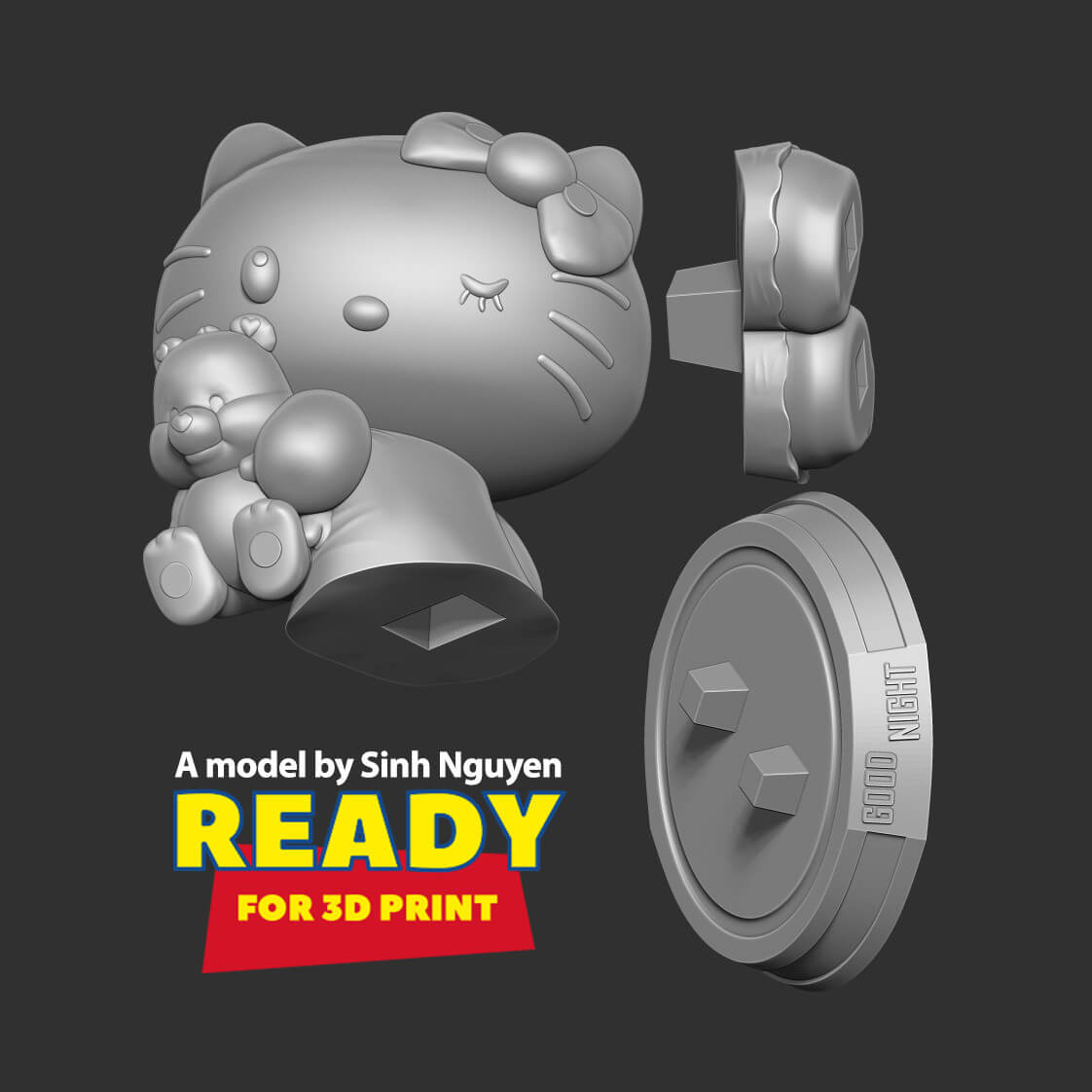 Good Night Hello Kitty - 3D Model by Sinh Nguyen