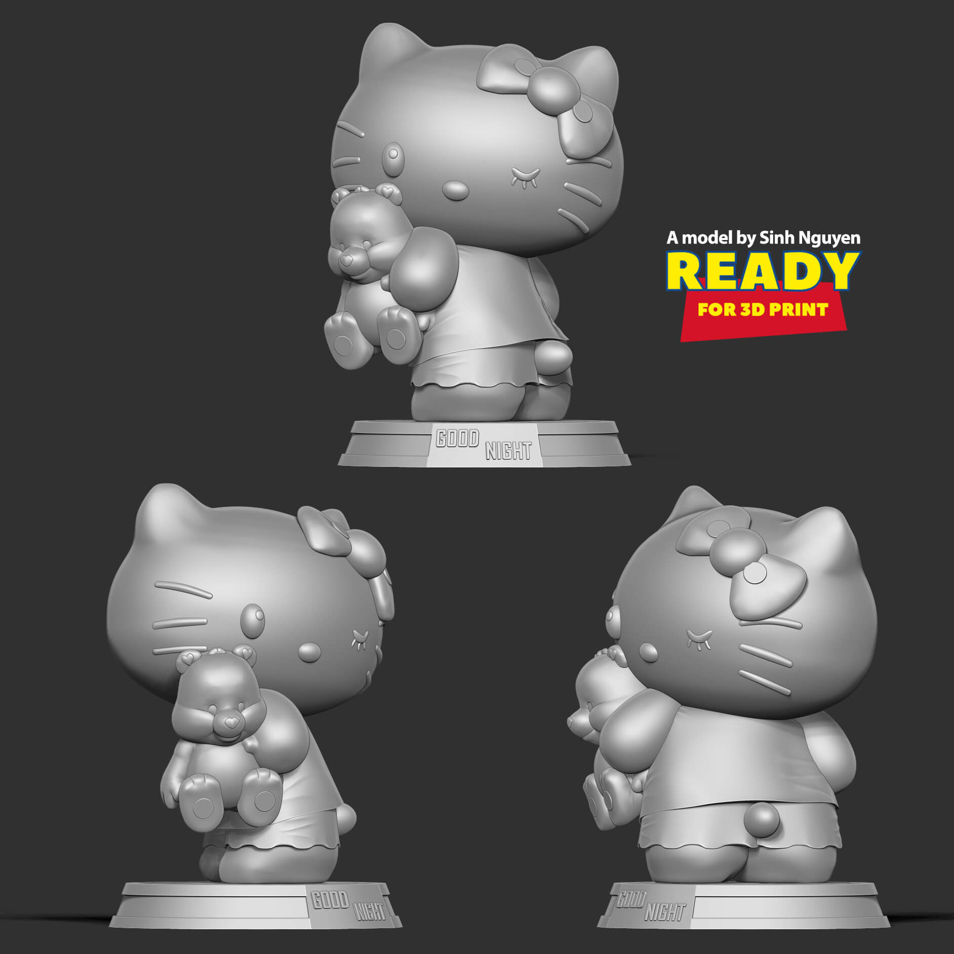 Good Night Hello Kitty - 3D Model by Sinh Nguyen
