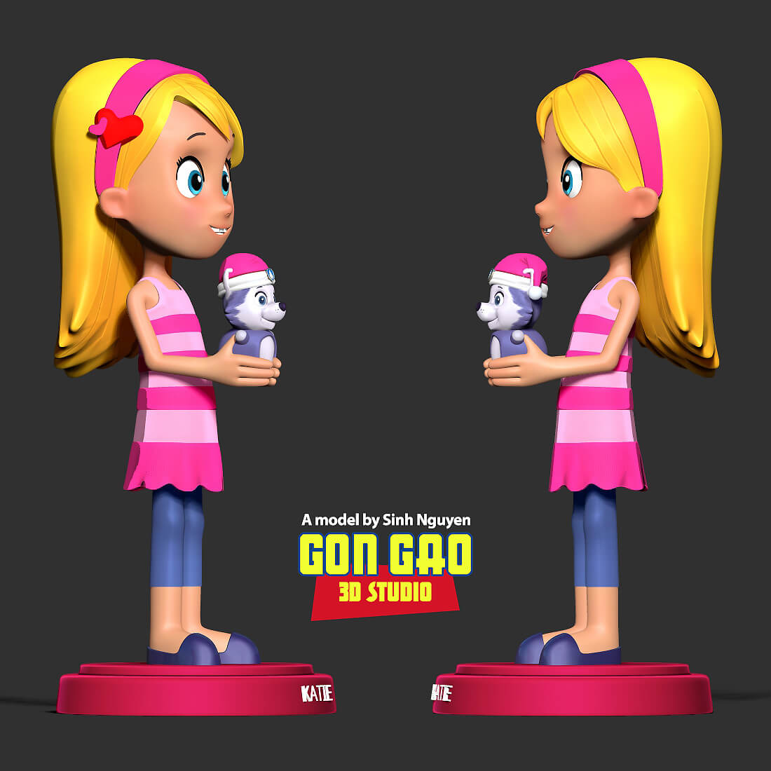 Katie Paw Patrol Fanart 3D Print Model by Sinh Nguyen
