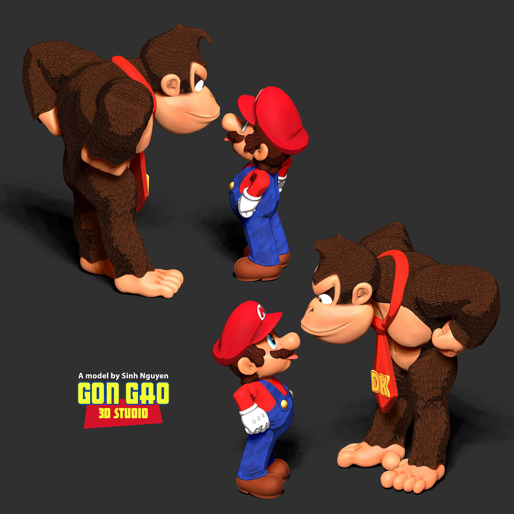 Mario Vs Donkey Kong - 3D Print Model by Sinh Nguyen