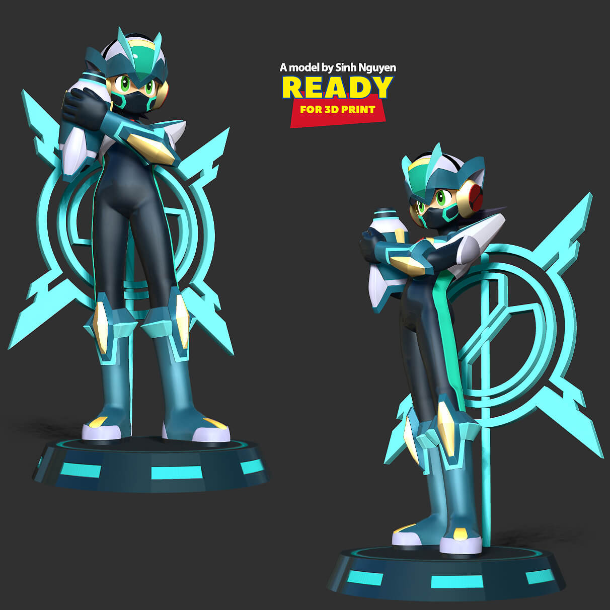 Mega Man X Dive 3D Print Model by Sinh Nguyen