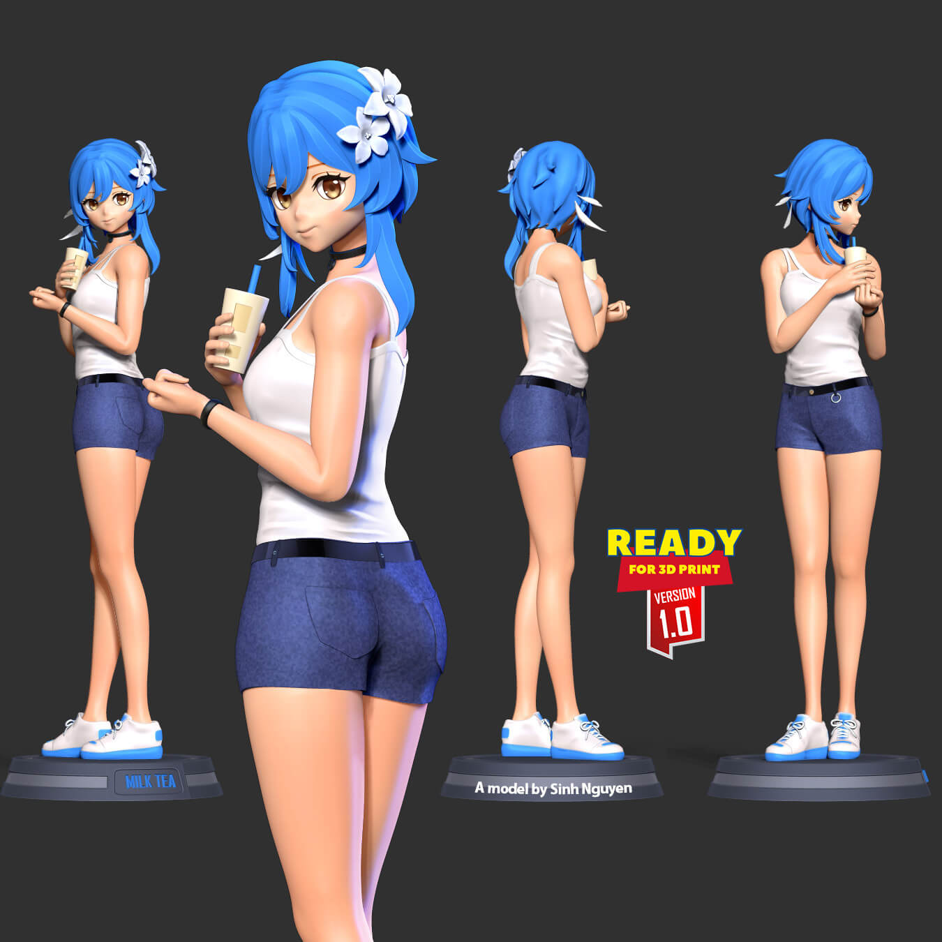 Milk Tea Girl - 3D Model by Sinh Nguyen
