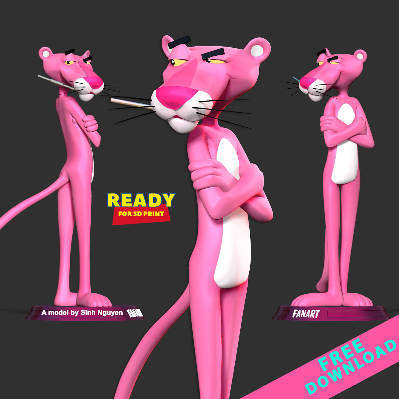 Pink Panther Free 3D Model By Sinh Nguyen pink-panther-free-3d-model-by-sinh-nguyen