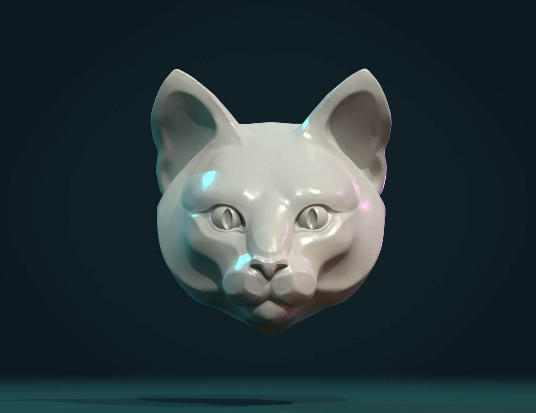 Cat Head 3D Model by Skazok