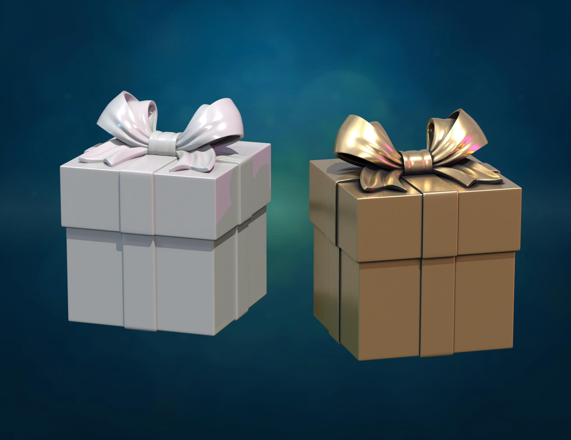 Gift Bow Box - 3D Model by Skazok