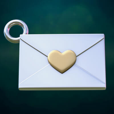 Letter Envelope Pendant Charm