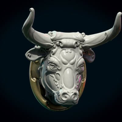 Ornate Bull Head II