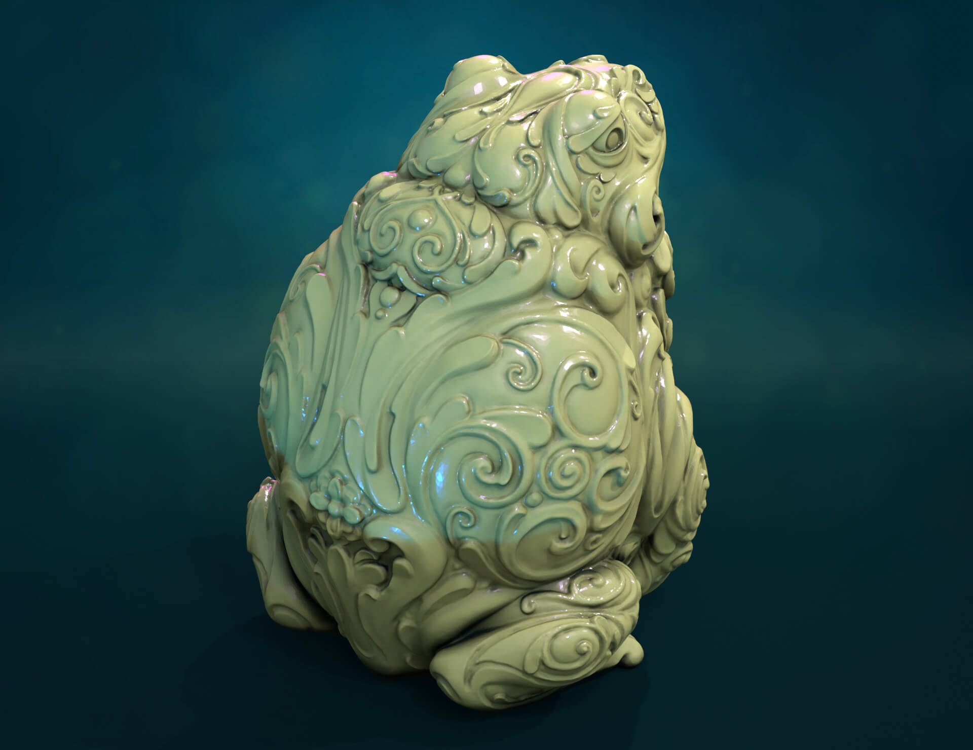 Ornate Toad Frog - 3D Model by Skazok