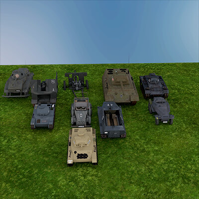 WW2 German Military Vehicles Bundle