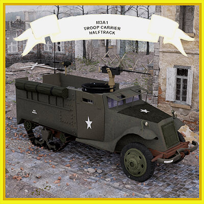 WW2 M3A1 Troop Carrier Halftrack
