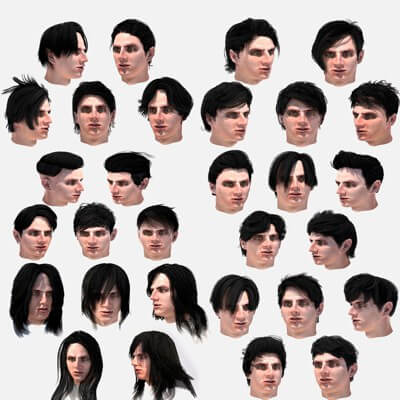 Male Hairstyles Set 30 Types