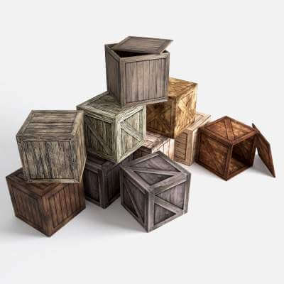 Set of Wood Boxes 10 Types