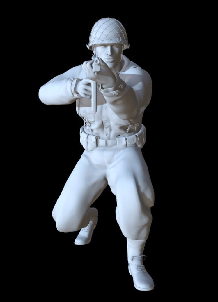 US Soldier WW2 Printable - 3D Model by SkifX