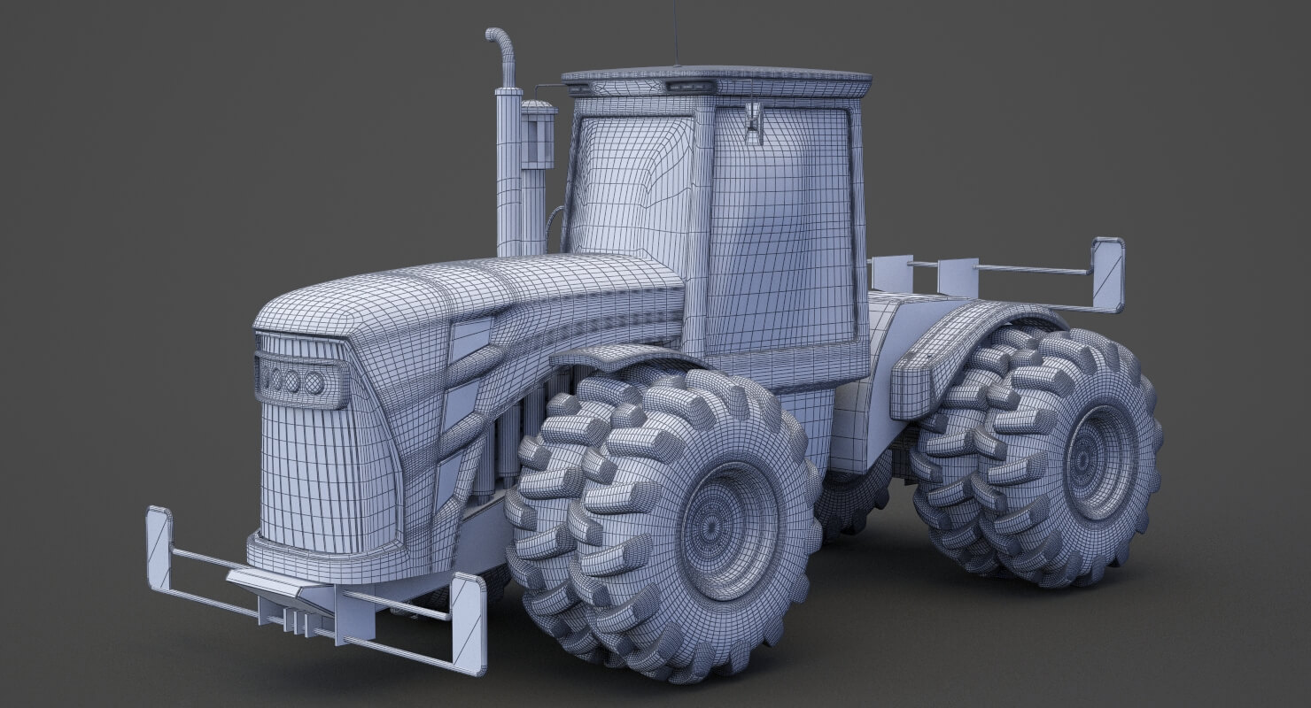 Model Drive Tractor 4 Wheel Drive Tractor 01 - 3D Model by sky3dstudios69