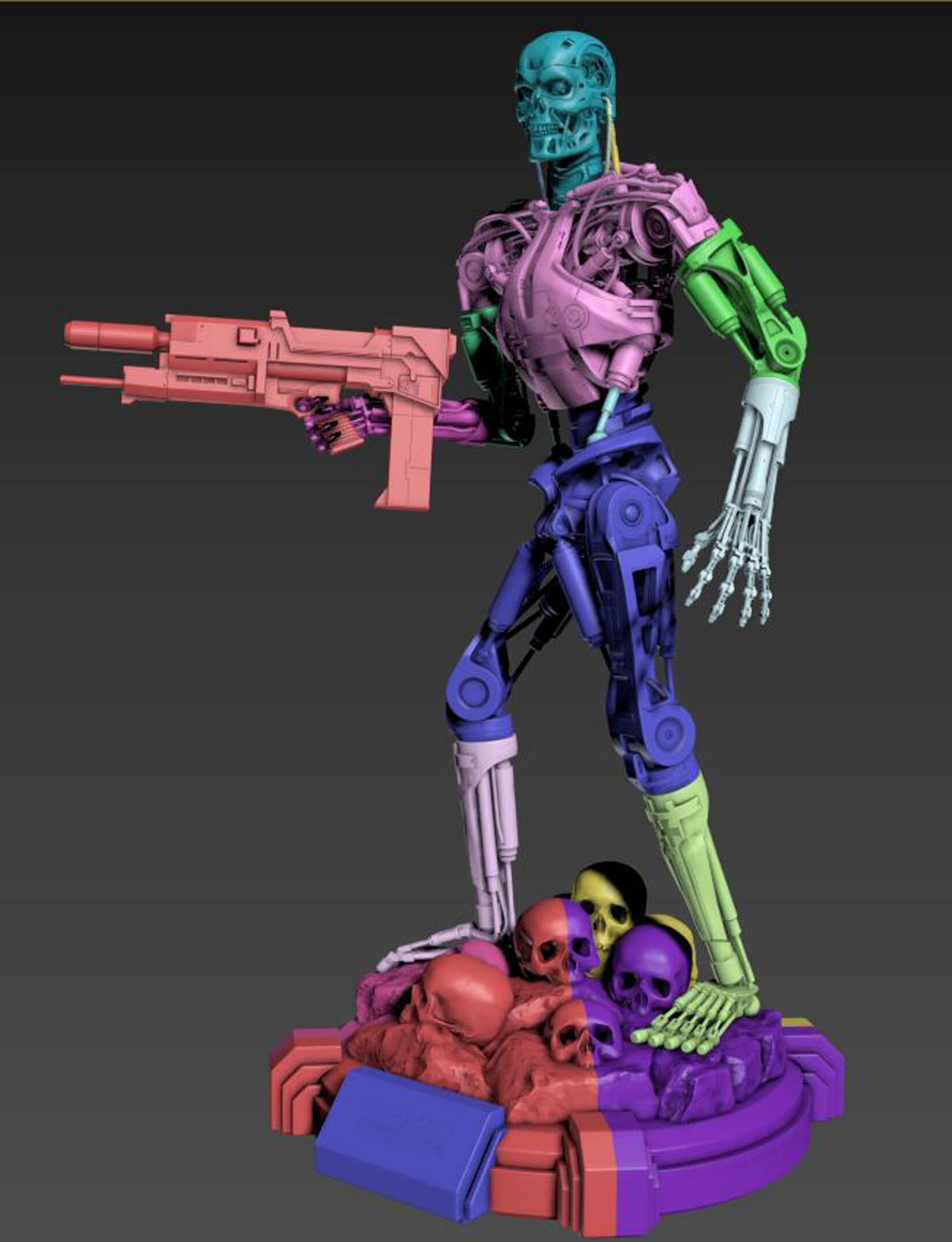 T-800 Terminator 2 Judgment Day High Detal 3D Model by SKYNET-2029
