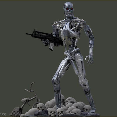 Terminator T-800 Endo Salvation Diorama T2 Improved Version