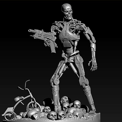 Terminator T-800 Endoskeleton Rekvizit T2 V5 Pose T2
