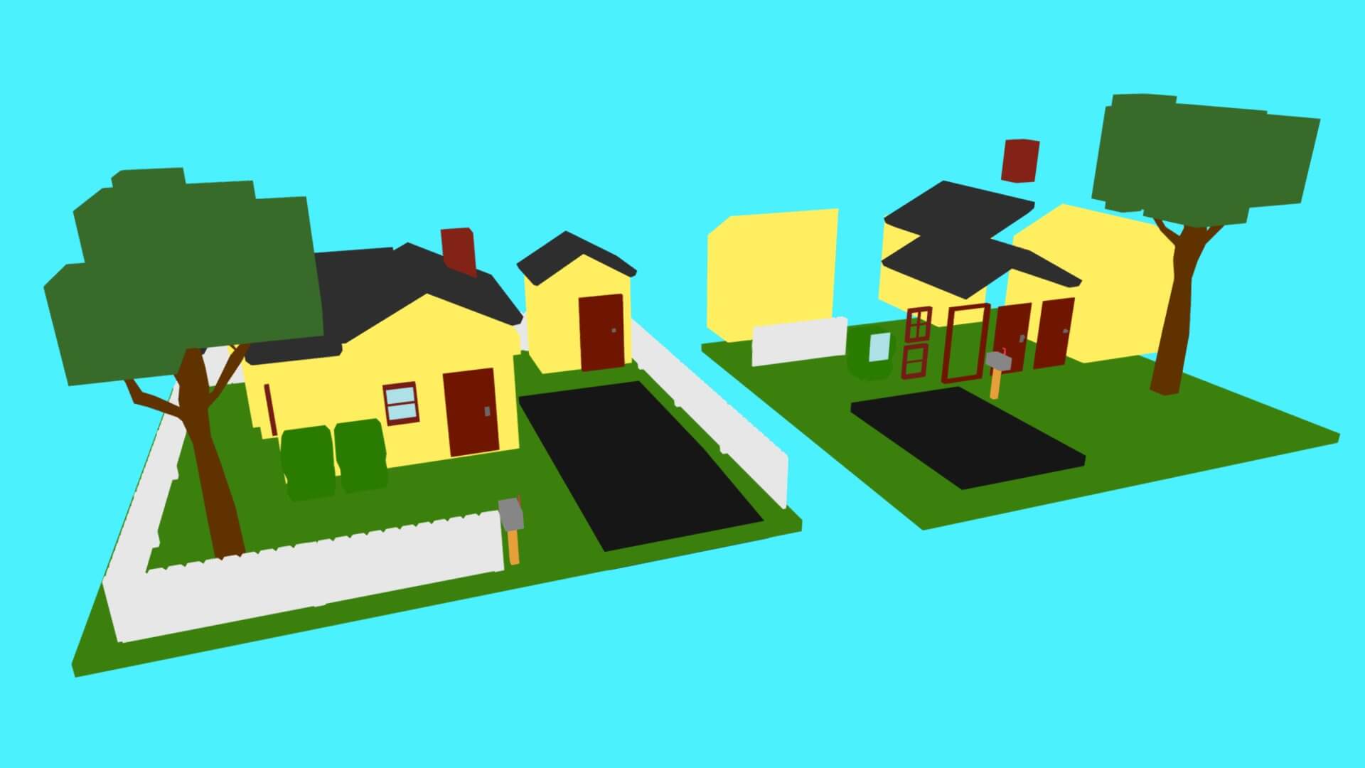 Simple House Set - 3D Model by SkywolfGameStudios