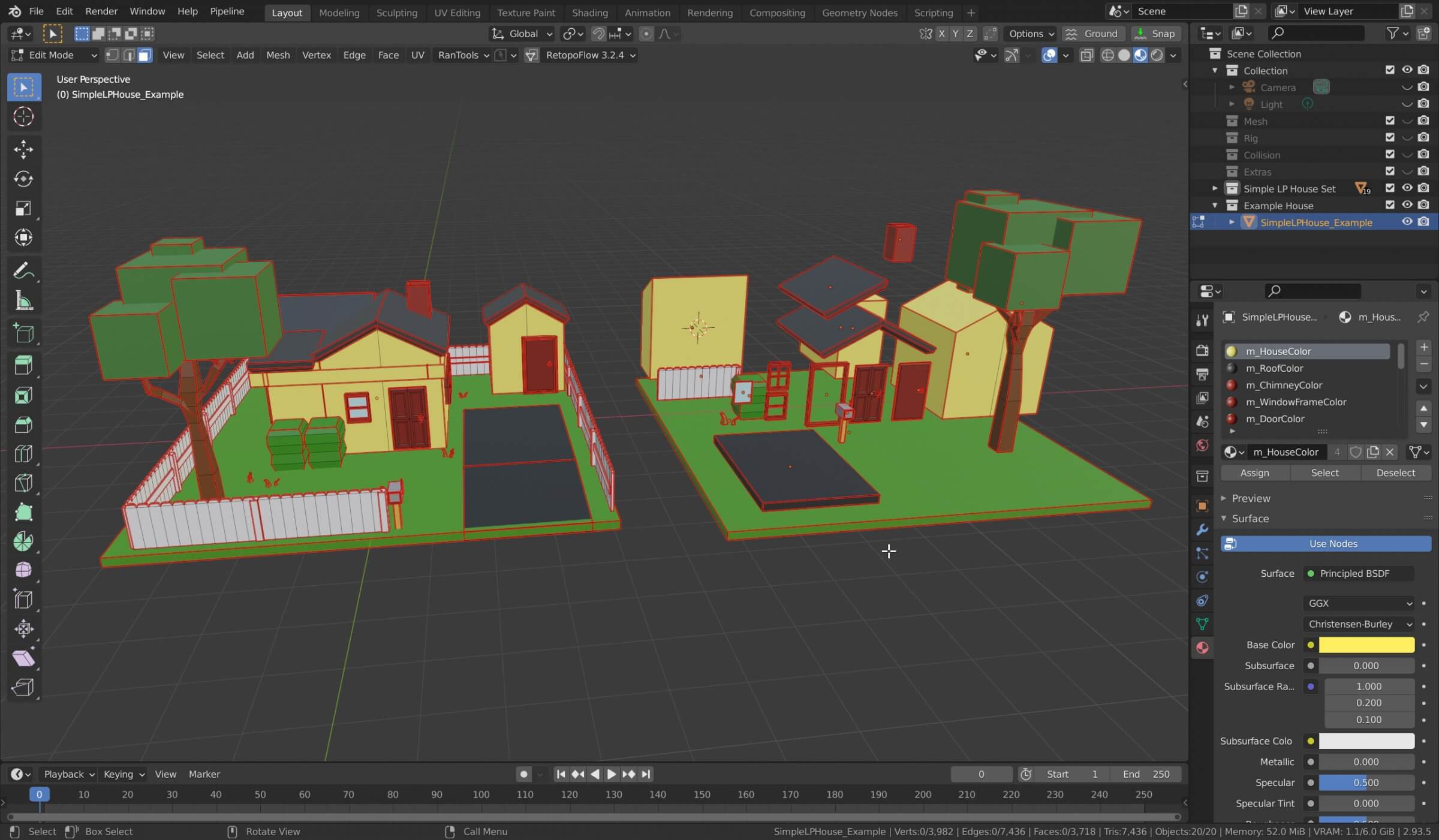 Simple House Set - 3D Model by SkywolfGameStudios