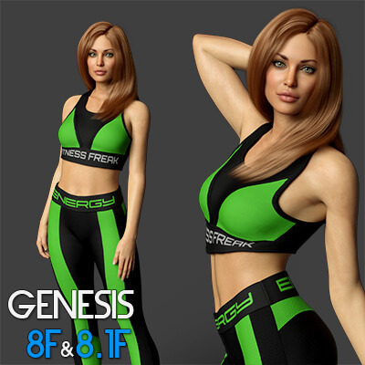 Slide3D Fitness Freak Outfit G8F