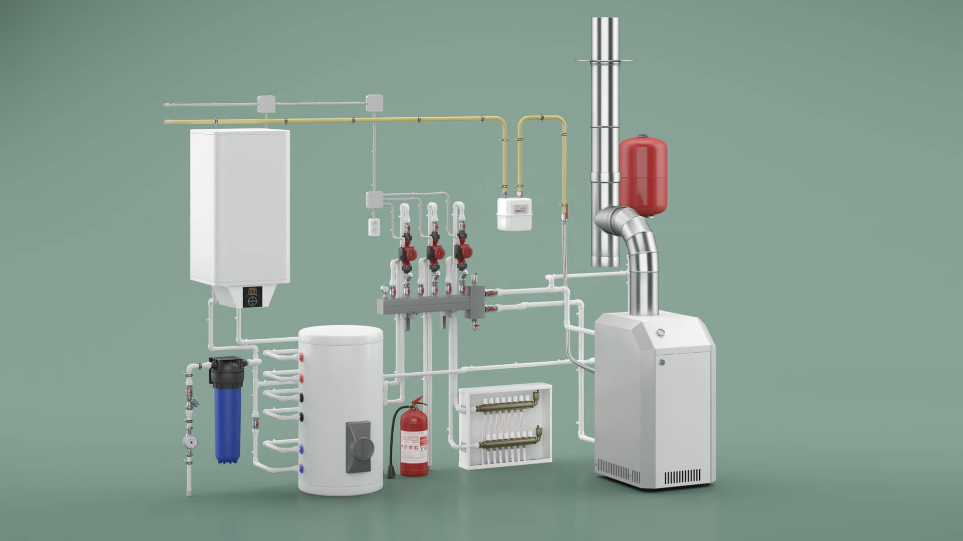 Industrial Boiler Room - 3D Model by Smart3DModels