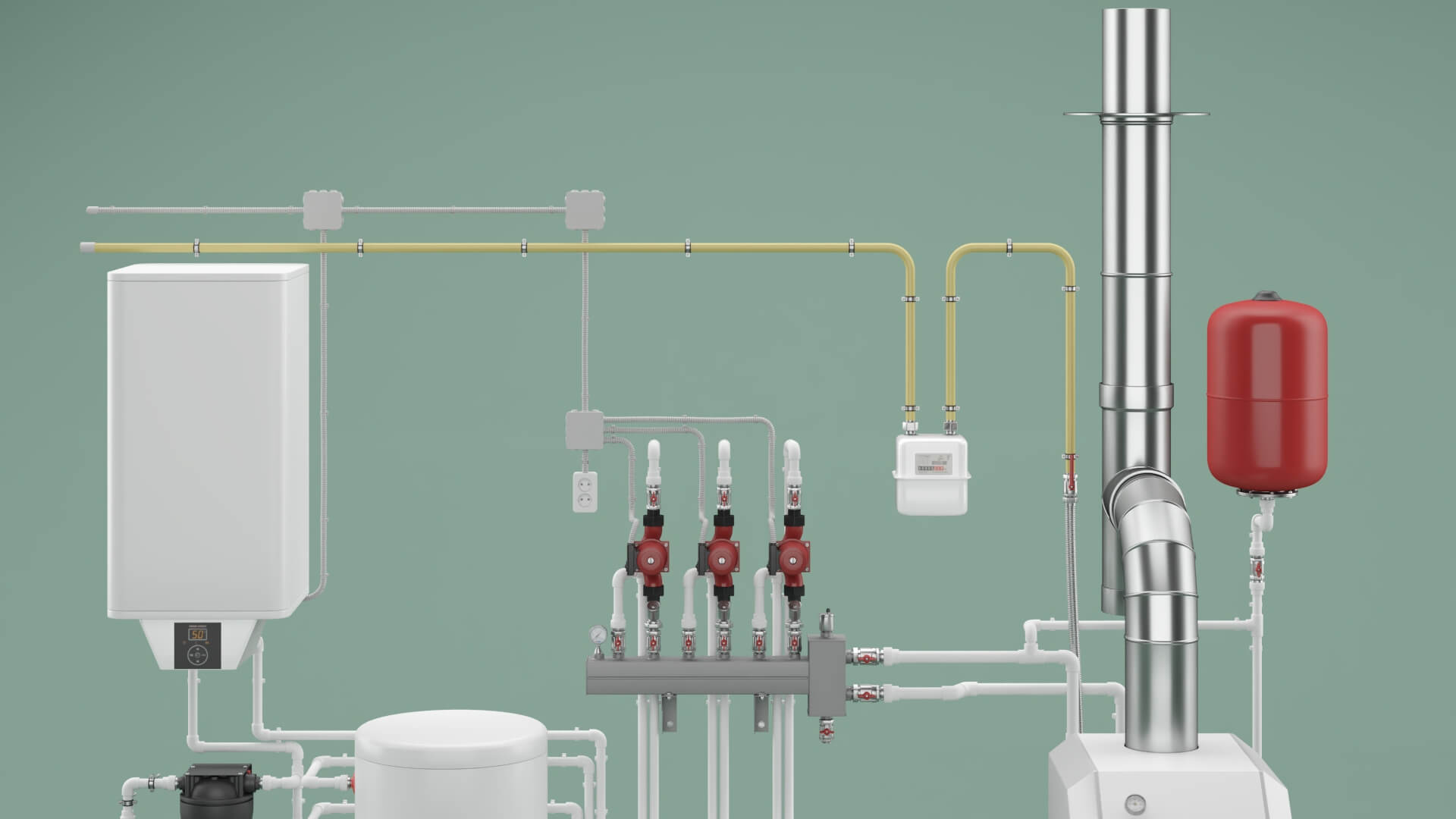 Industrial Boiler Room - 3D Model by Smart3DModels