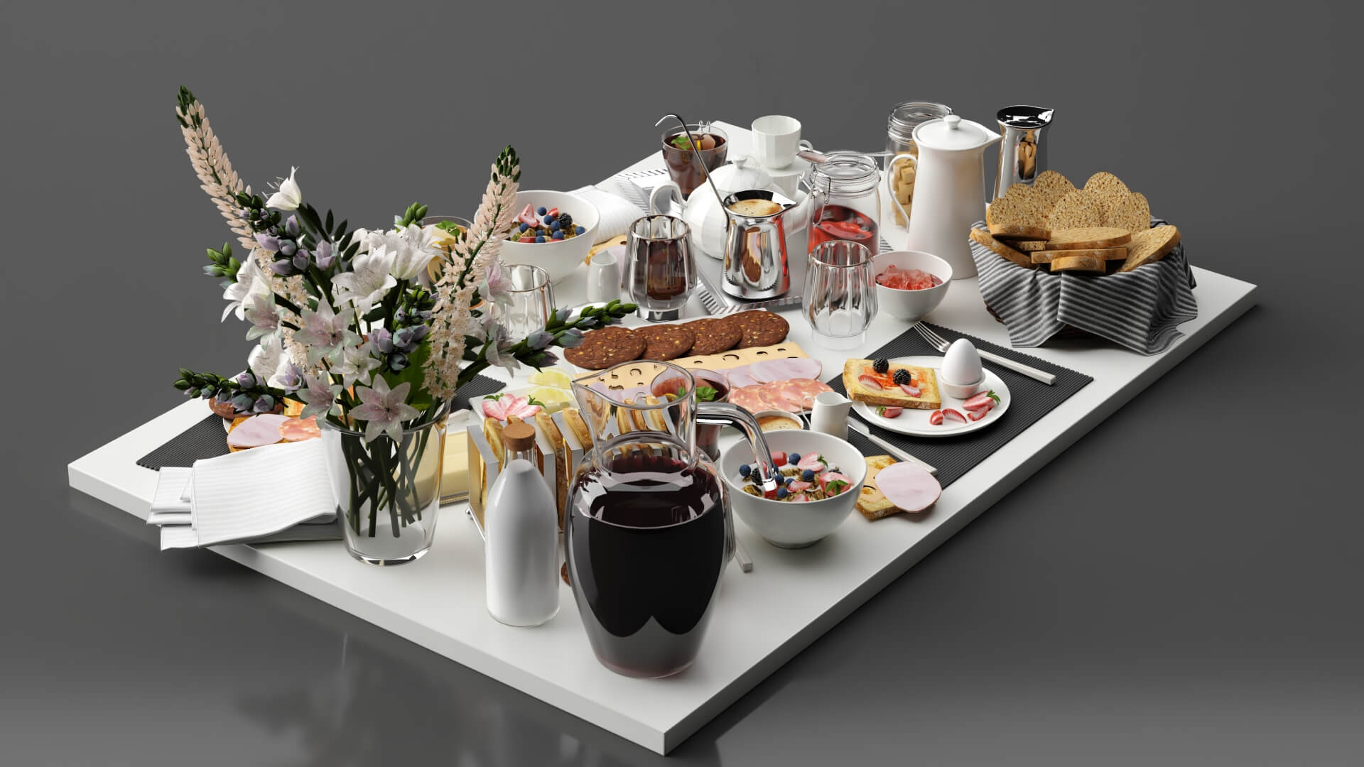 Breakfast Set 21 - 3D Model by Smart3DModels
