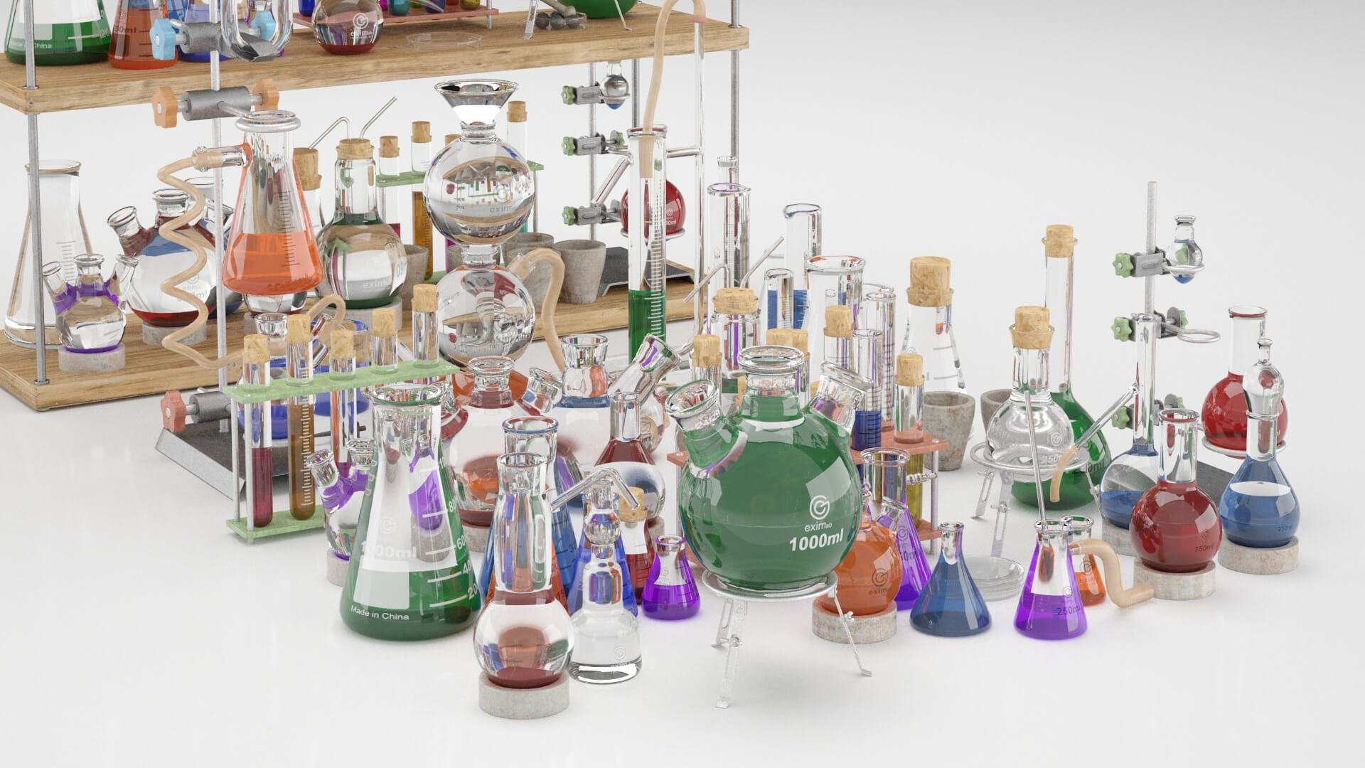 Chemistry Dishes - Laboratory Chemical Glassware 3D Model by Smart3DModels