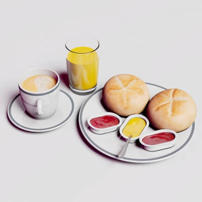 Cup of Coffee and Bread on Plate